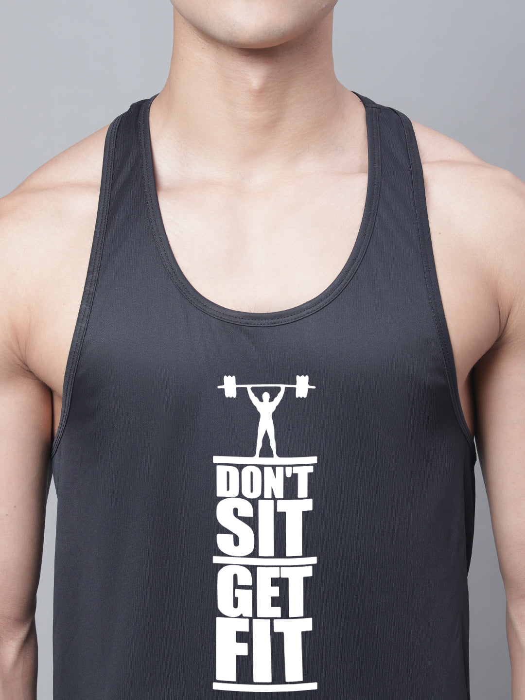 Sports Airy Printed Polyster Gym Vest - Friskers
