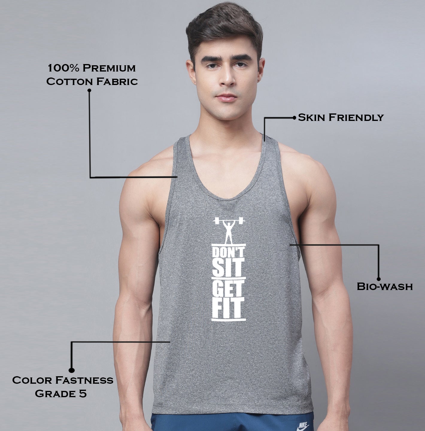 Sports Printed Regular Fit Polyster Vest - Friskers