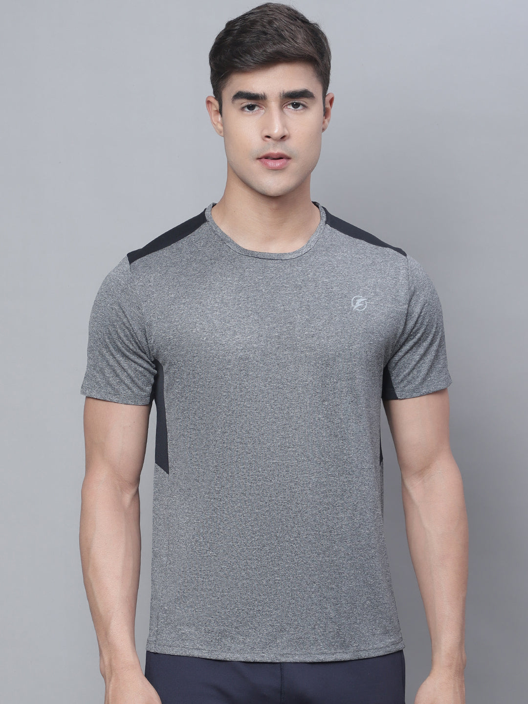 Men Half Sleeves Grey Round Neck Sports T-Shirt - Friskers