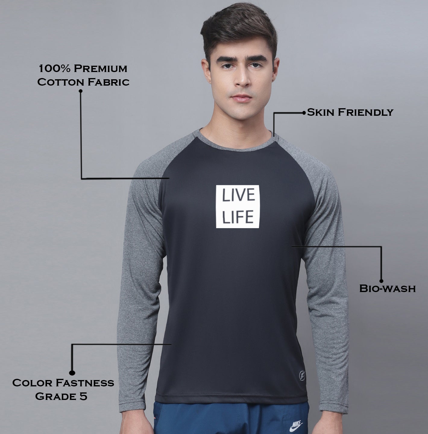 Men Raglan Sleeves Training Polyster T-Shirt - Friskers