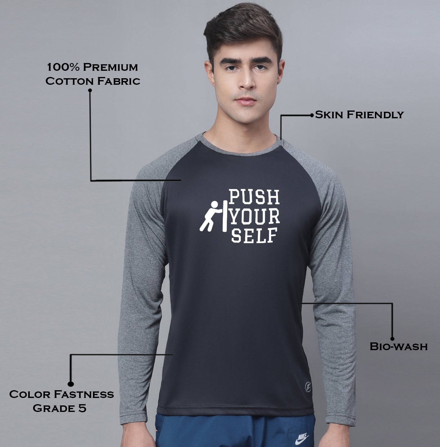 Men Raglan Sleeves Training Polyster T-Shirt - Friskers