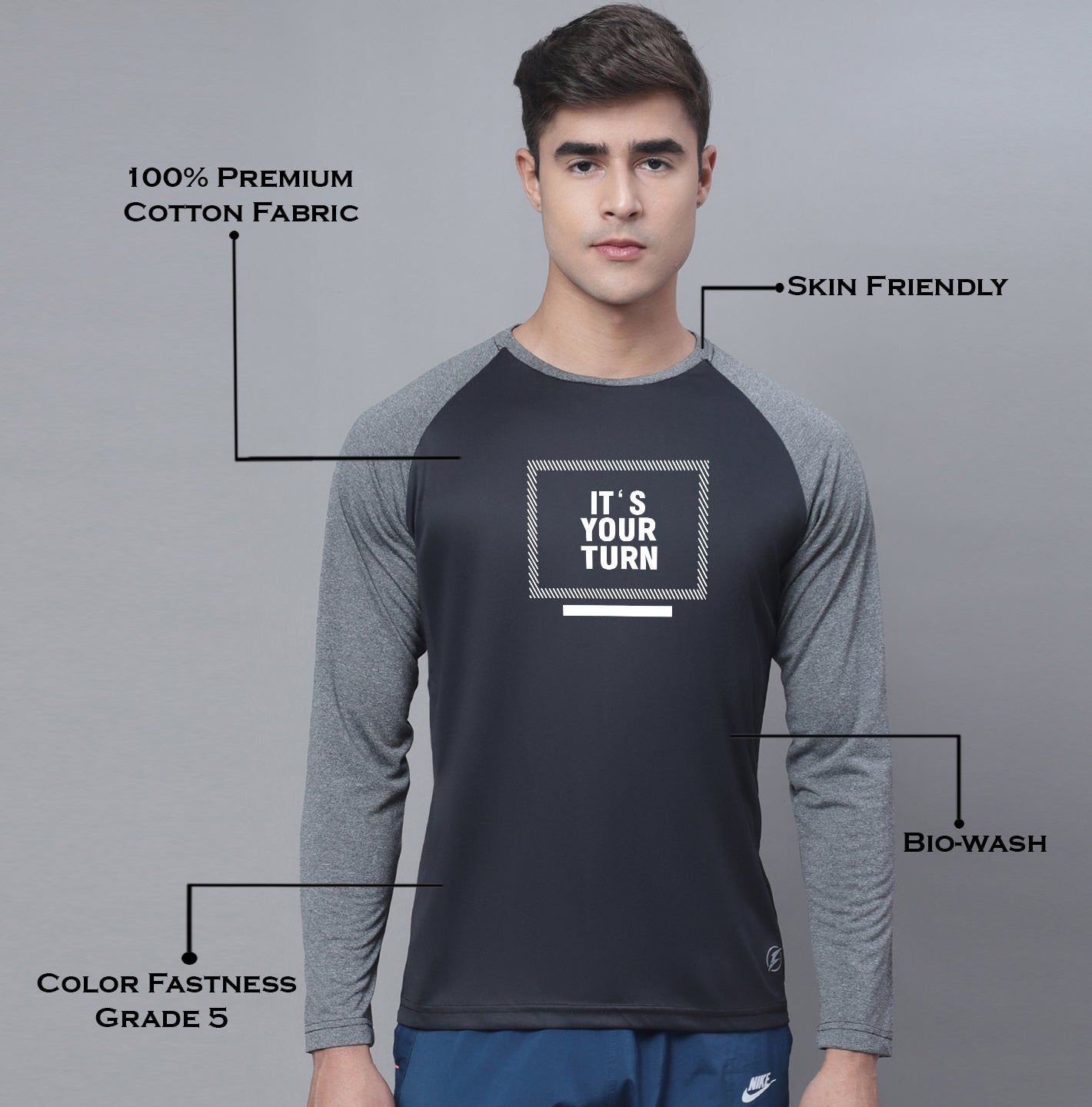 Men Raglan Sleeves Training Polyster T-Shirt - Friskers