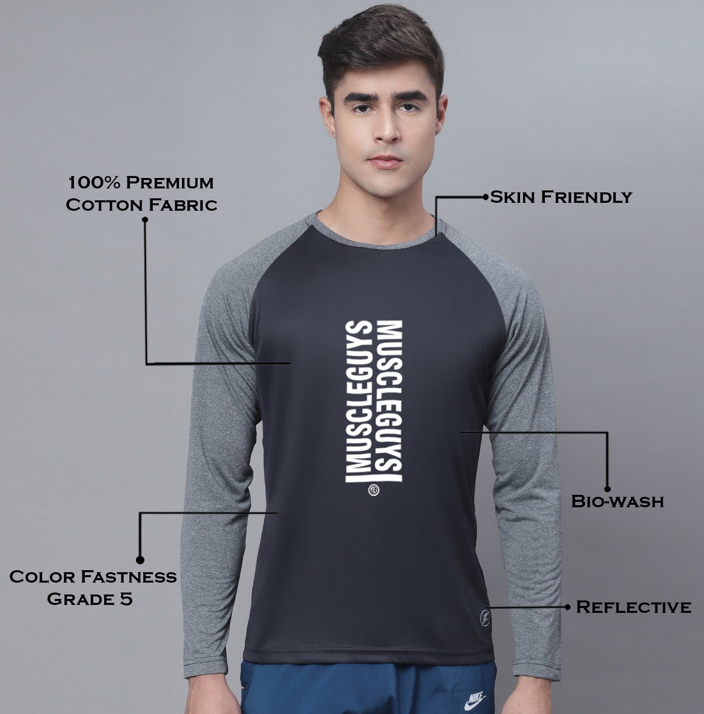 Men Airy Full Sleeves Polyster Gym T-Shirt - Friskers