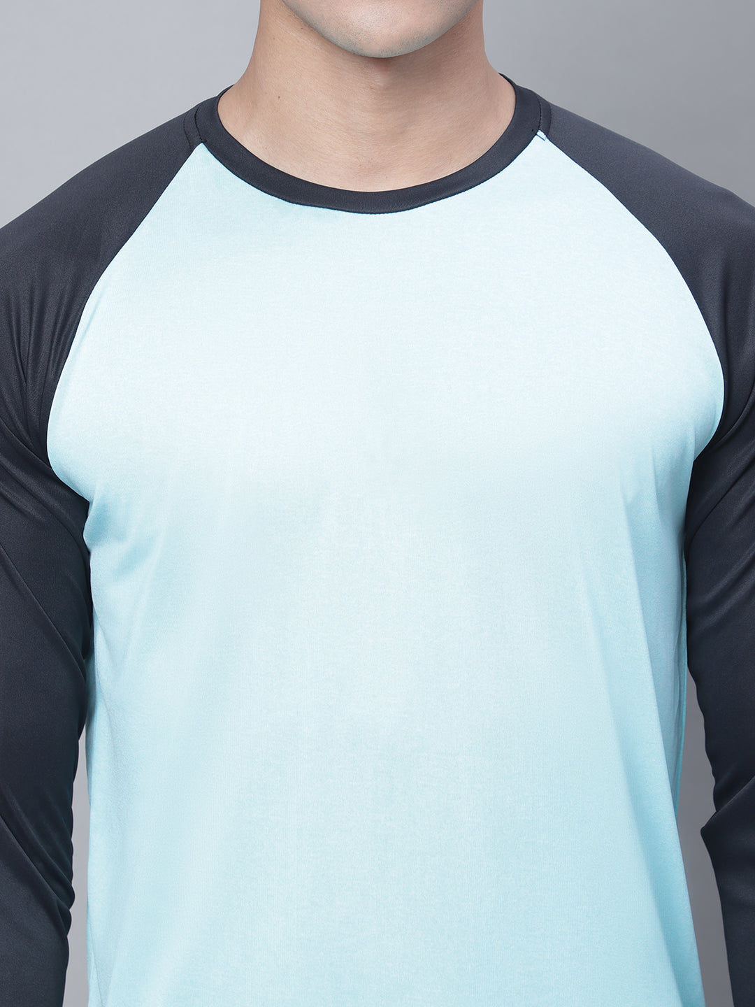 Men Full Sleeves Colourblocked Round Neck Sports T-shirt - Friskers