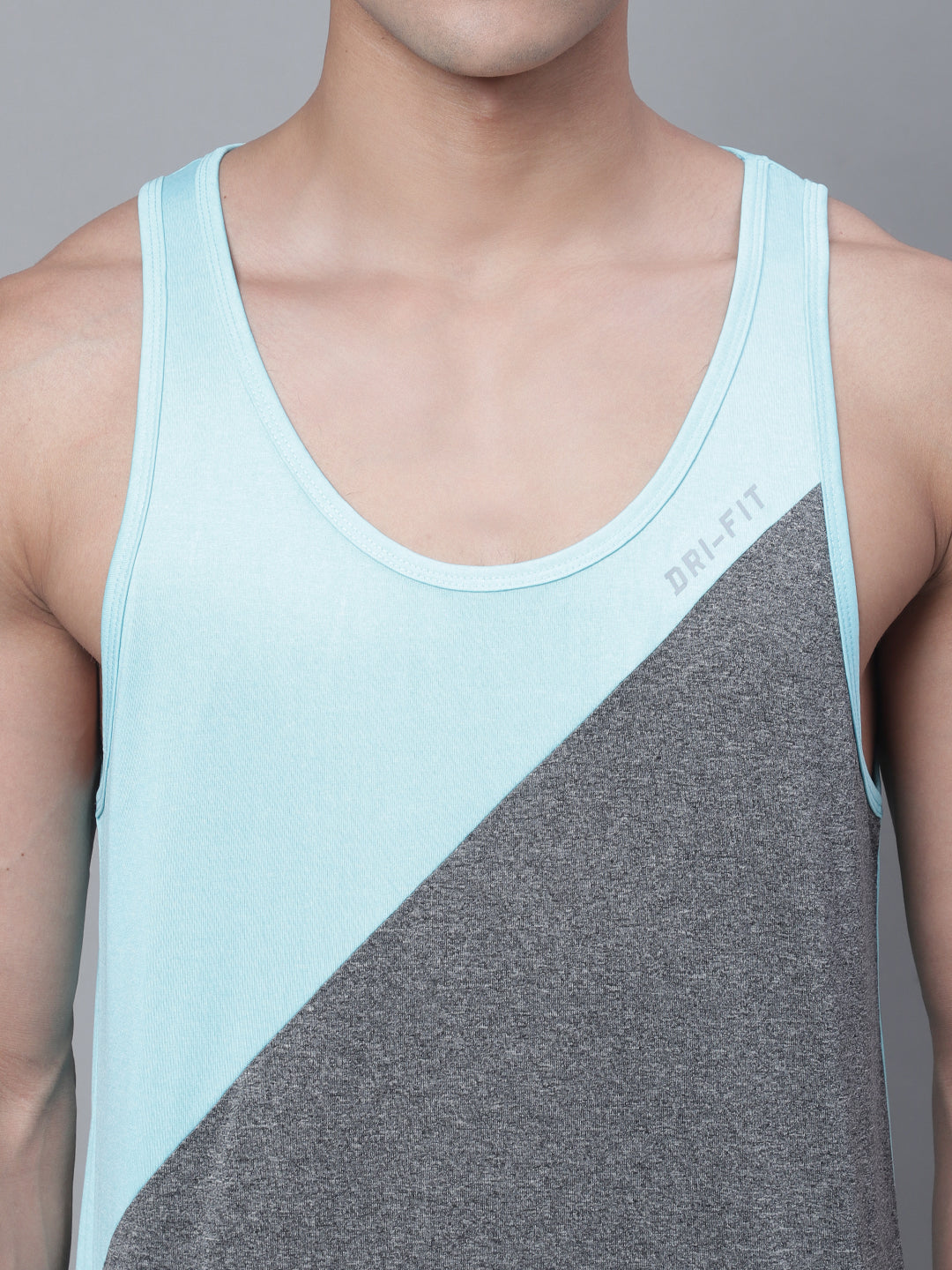 Men Color-Blocked Anti-odor Technology Dry Fit Sports Gym Vest - Friskers