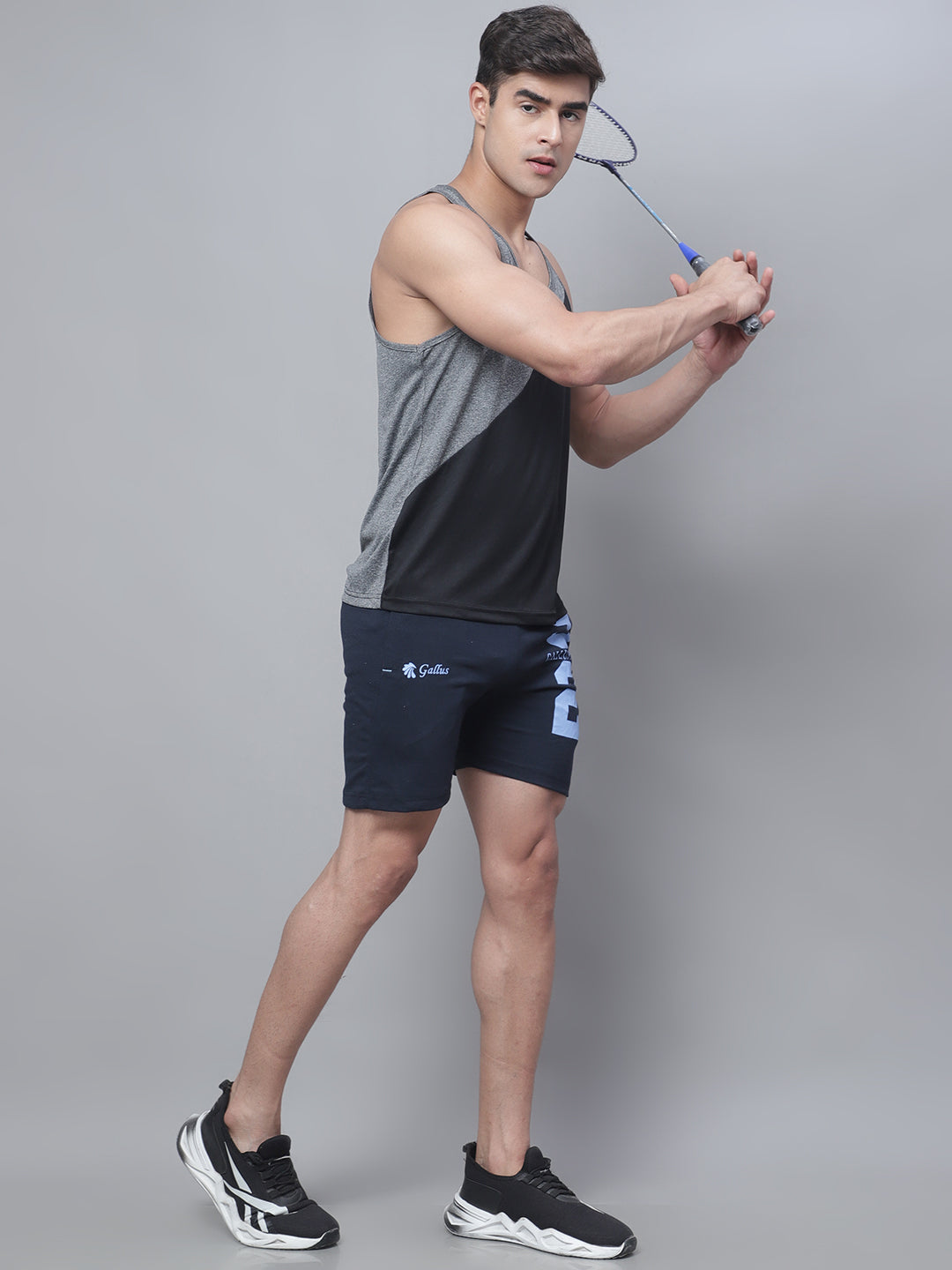 Men Sleeveless Colourblocked Dry Fit Gym Vest - Friskers