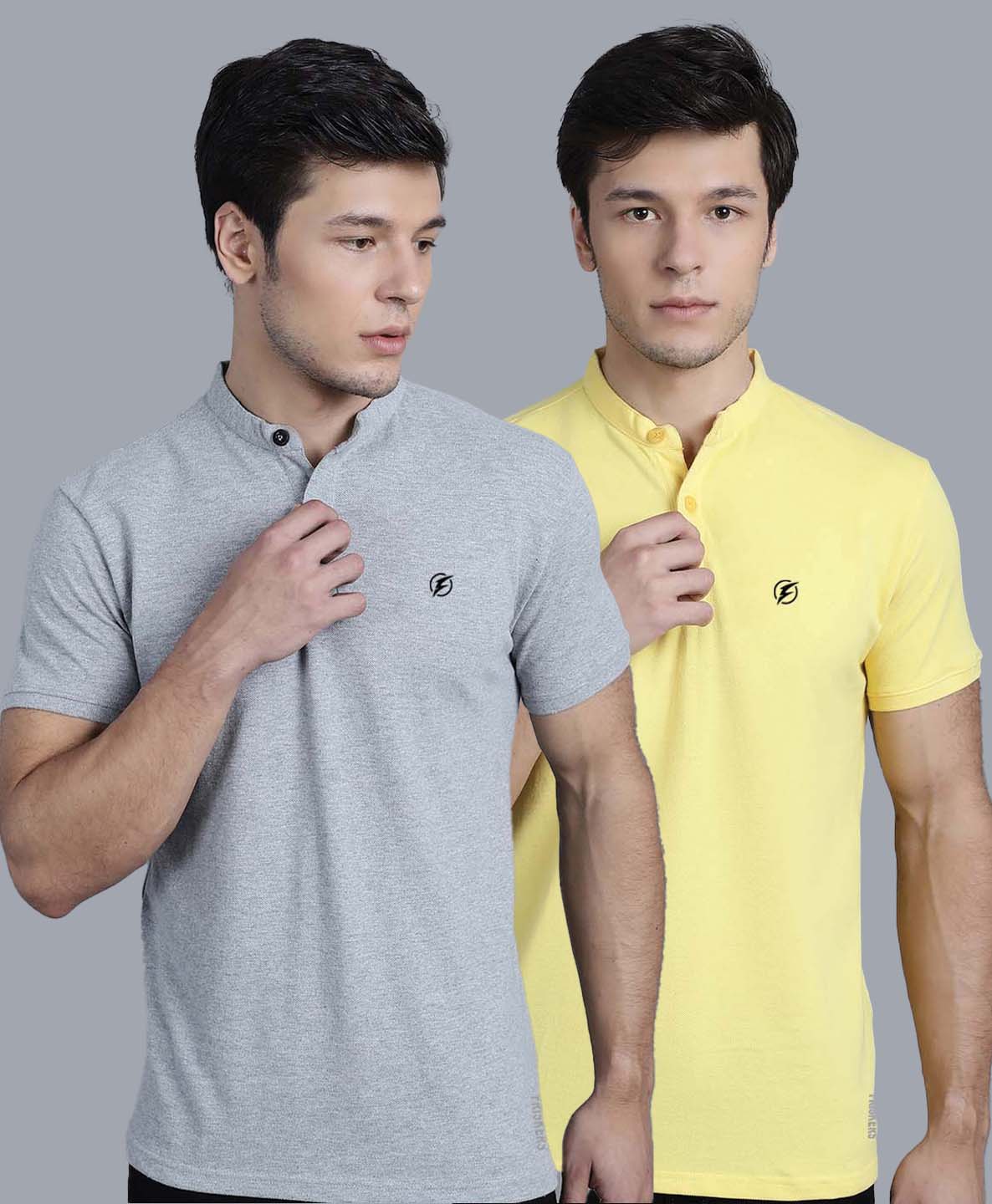 Men's Pack Of 2 Half Sleeves Short Collar Polo T-shirt - Friskers