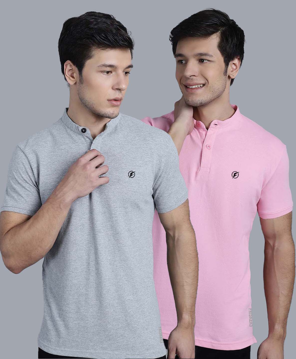 Men's Pack Of 2 Half Sleeves Short Collar Polo T-shirt - Friskers