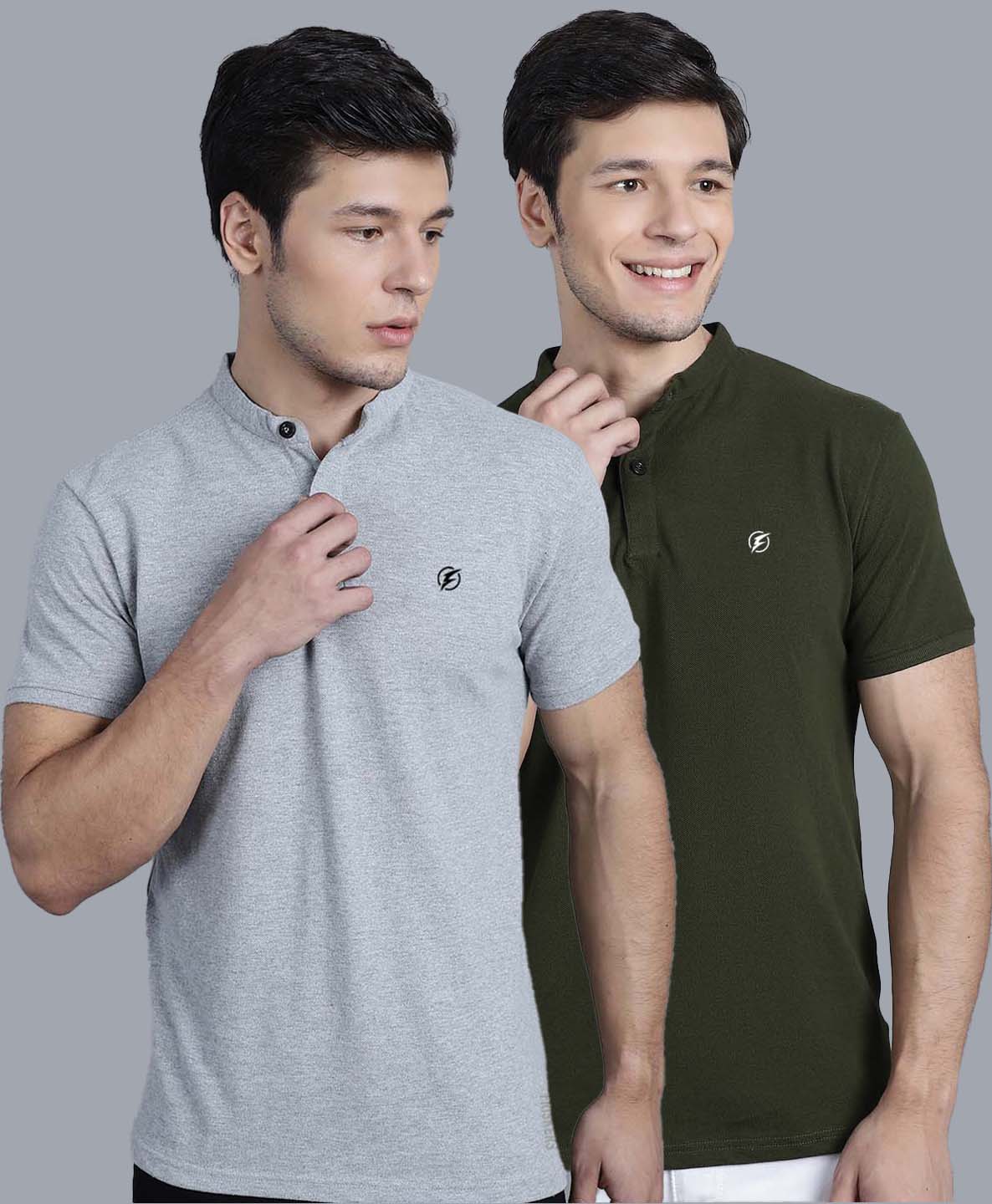 Men's Pack Of 2 Half Sleeves Short Collar Polo T-shirt - Friskers