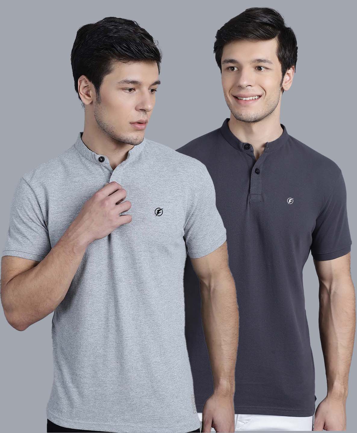 Men's Pack Of 2 Half Sleeves Short Collar Polo T-shirt - Friskers