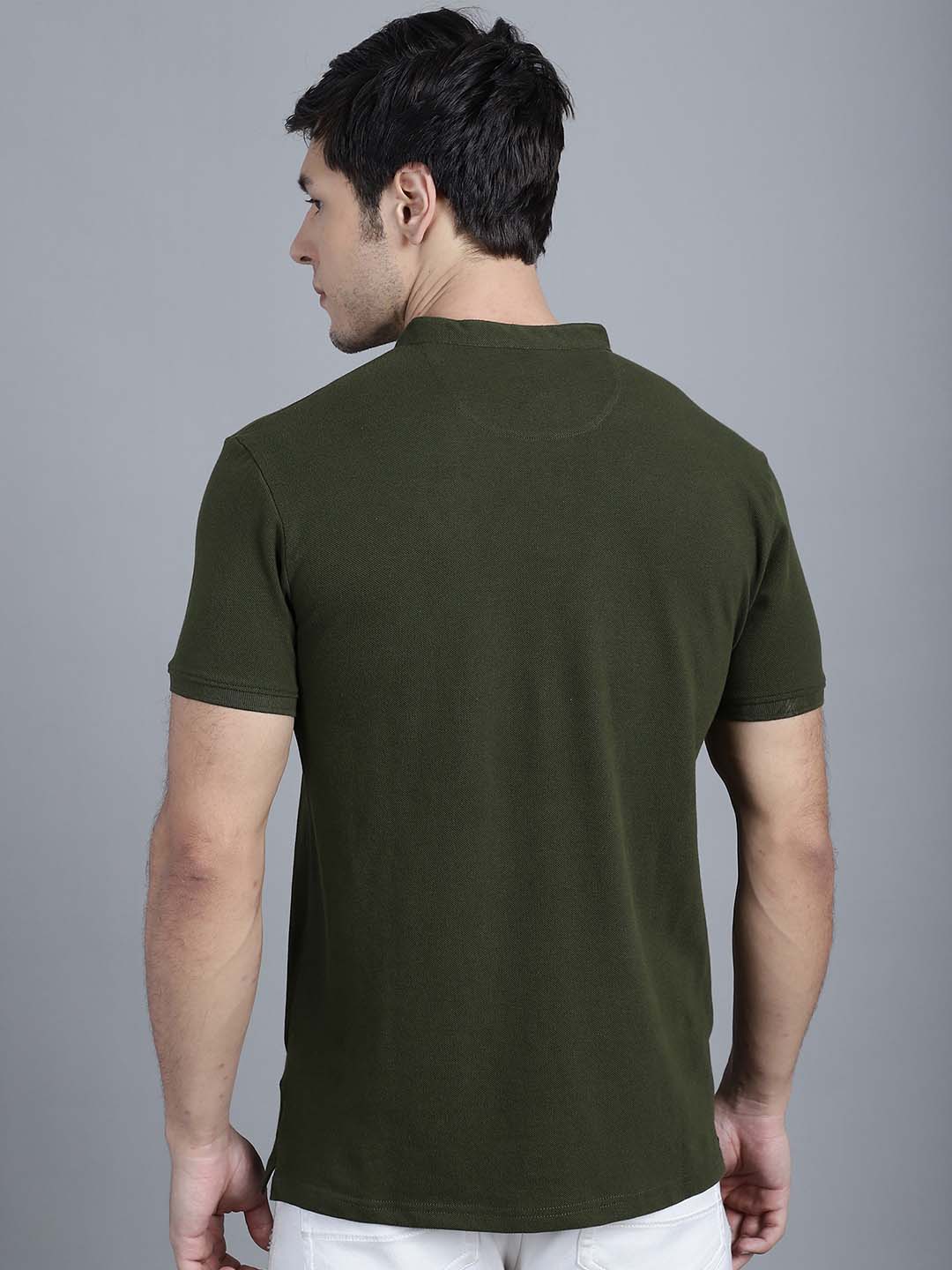 Men's Half Sleeves Solid Short Collar Polo T-shirt - Friskers