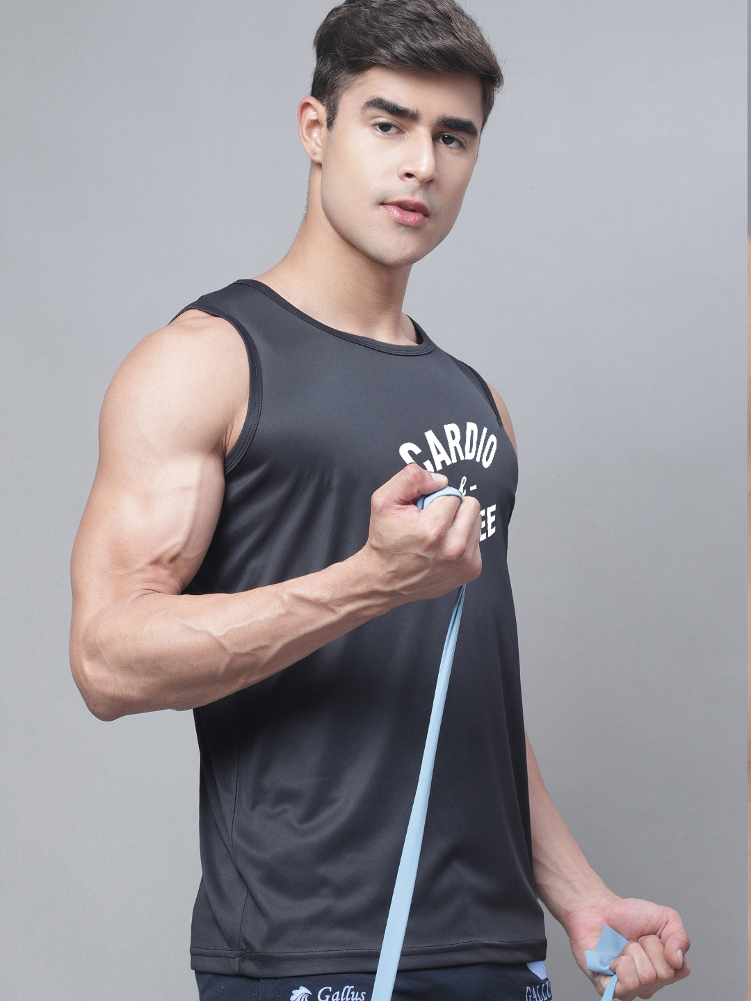 Men Round Neck Training Polyster Gym Vest - Friskers
