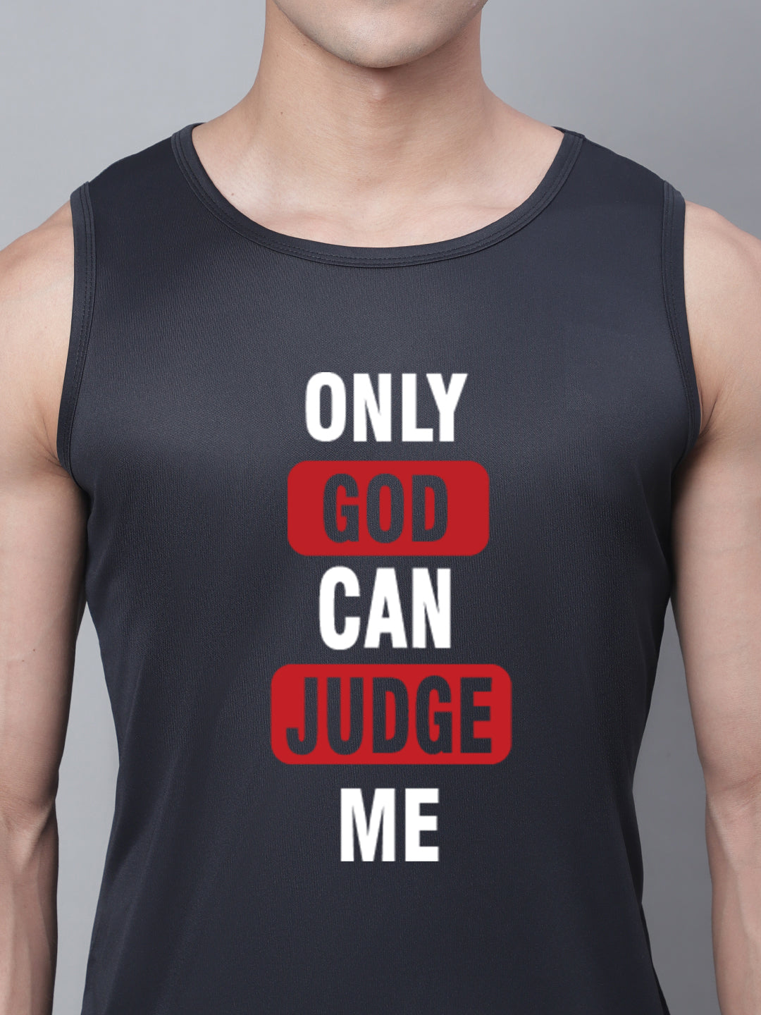 Men Round Neck Training Polyster Gym Vest - Friskers