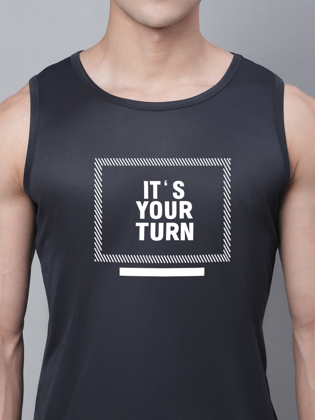 Men Round Neck Training Polyster Gym Vest - Friskers