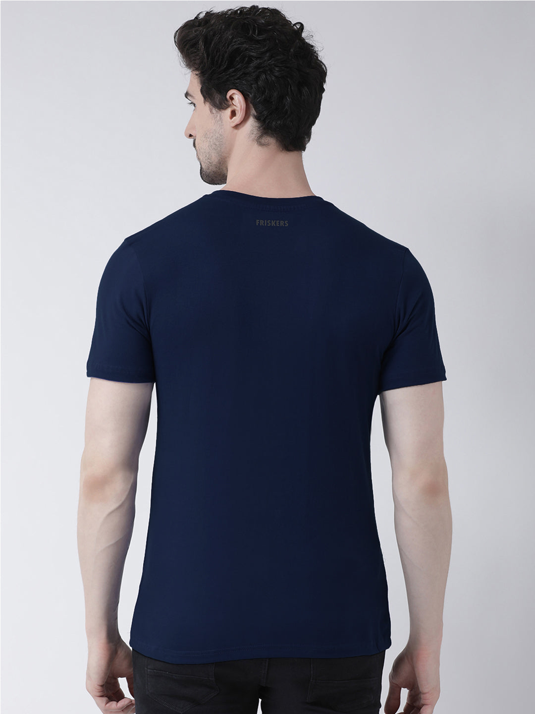 Men V-Neck Mahadev Printed Half Sleeve Cotton T-shirt - Friskers