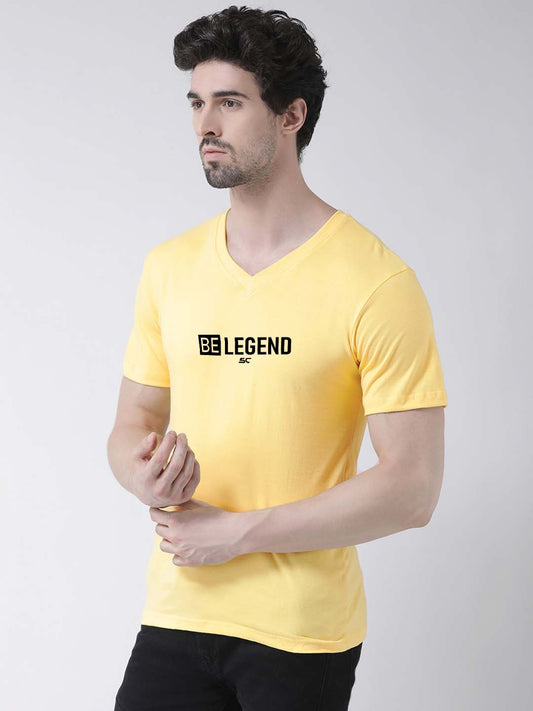 Men's Be Legend Pure Cotton Regular Fit V Neck T-Shirt - Friskers