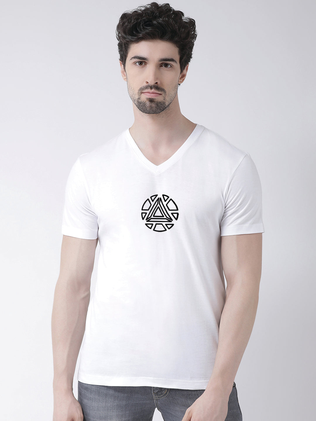 Men's Pure Cotton Regular Fit V Neck T-Shirt - Friskers