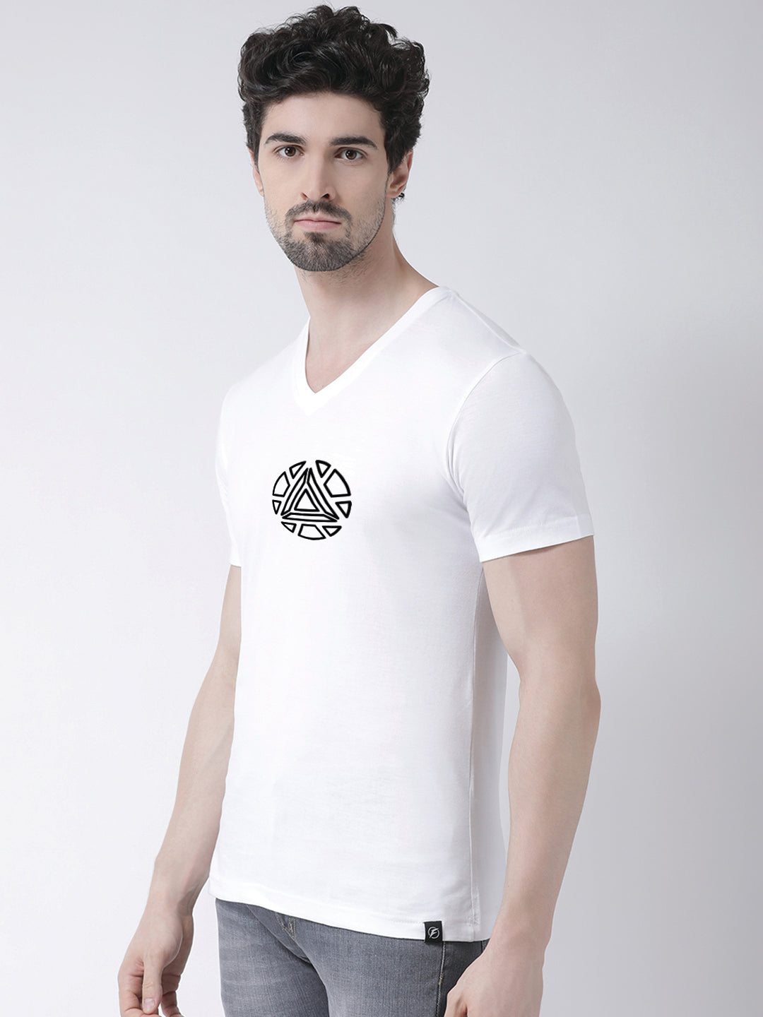 Men's Pure Cotton Regular Fit V Neck T-Shirt - Friskers