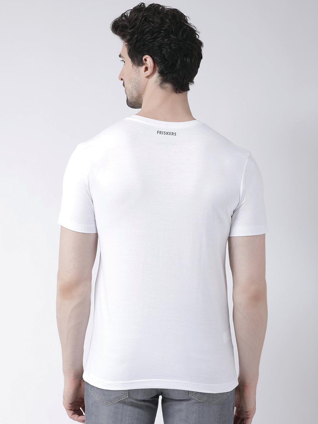 Men's Pure Cotton Regular Fit V Neck T-Shirt - Friskers