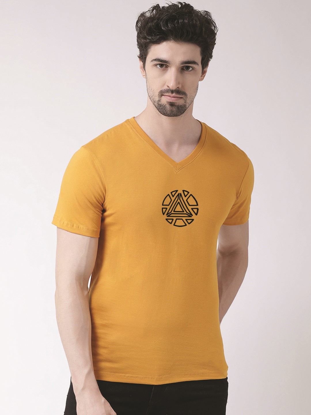 Men's Pure Cotton Regular Fit V Neck T-Shirt - Friskers