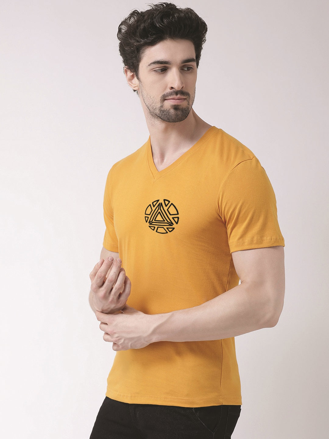 Men's Pure Cotton Regular Fit V Neck T-Shirt - Friskers