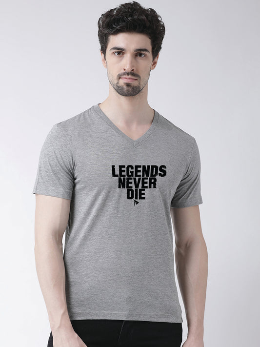 Men's Legends Never Die Regular Fit V Neck T-Shirt - Friskers