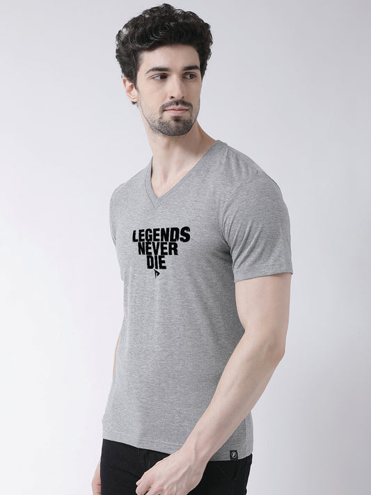 Men's Legends Never Die Regular Fit V Neck T-Shirt - Friskers