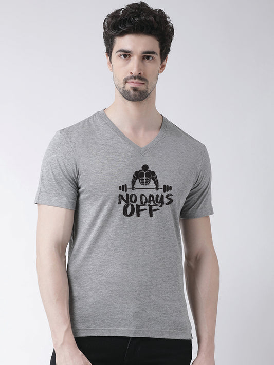 Men's No Days Off Pure Cotton Regular Fit V Neck T-Shirt - Friskers