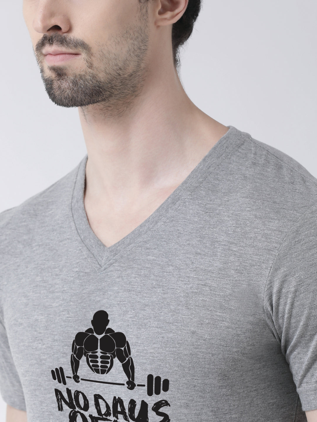 Men's No Days Off Pure Cotton Regular Fit V Neck T-Shirt - Friskers