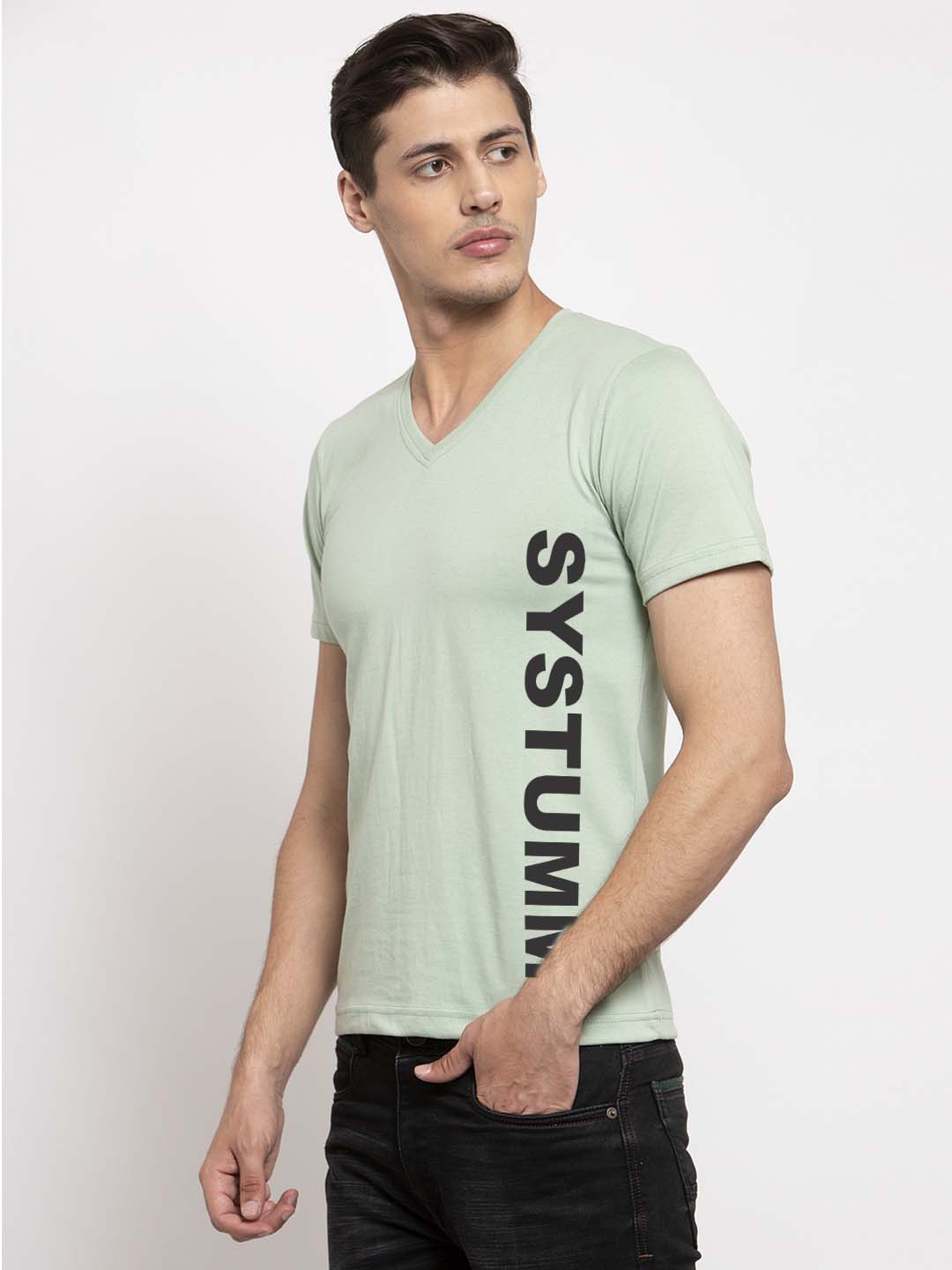 Men's System Cotton Regular Fit V Neck T-Shirt - Friskers