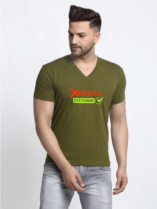 Men's Systumm Cotton Regular Fit V Neck T-Shirt - Friskers