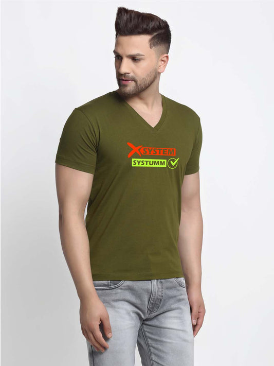 Men's Systumm Cotton Regular Fit V Neck T-Shirt - Friskers