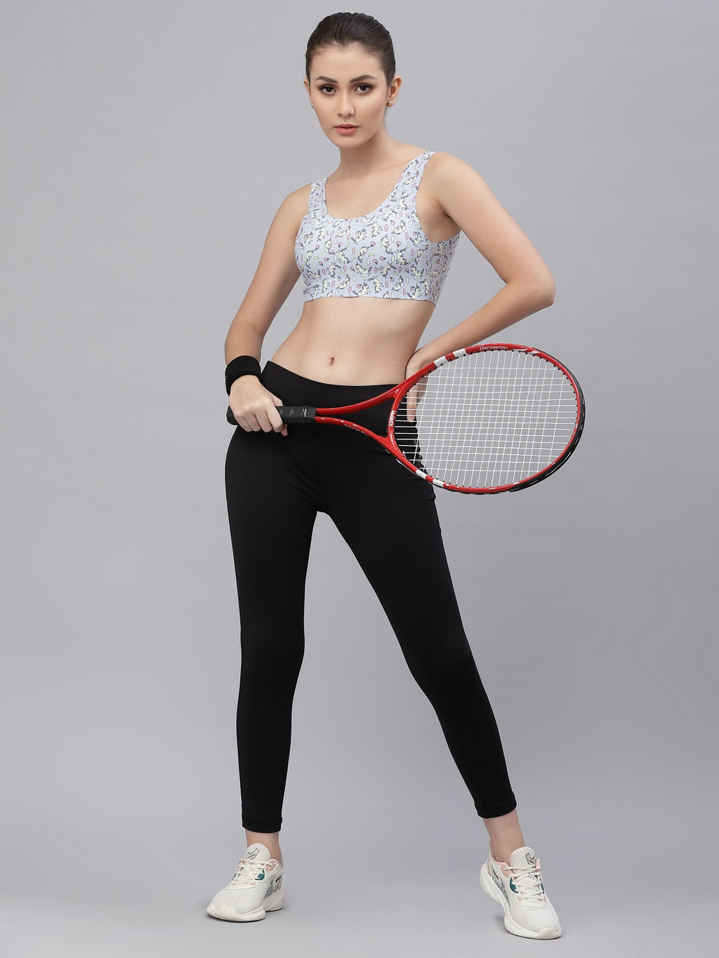 Women Unicorn Print Sports Lightly Padded Bra  (Multicolor) - Friskers