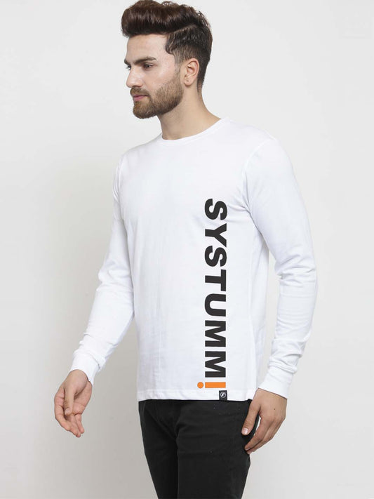 Men System Printed Full Sleeve T-shirt