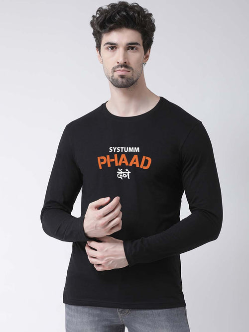 Men System Phad Denge Printed Full Sleeve T-shirt