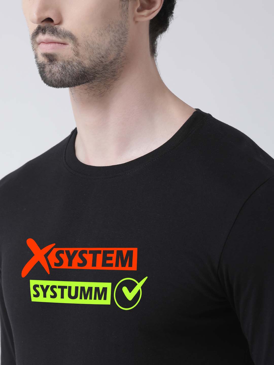 Men Systumm Printed Full Sleeve T-shirt - Friskers