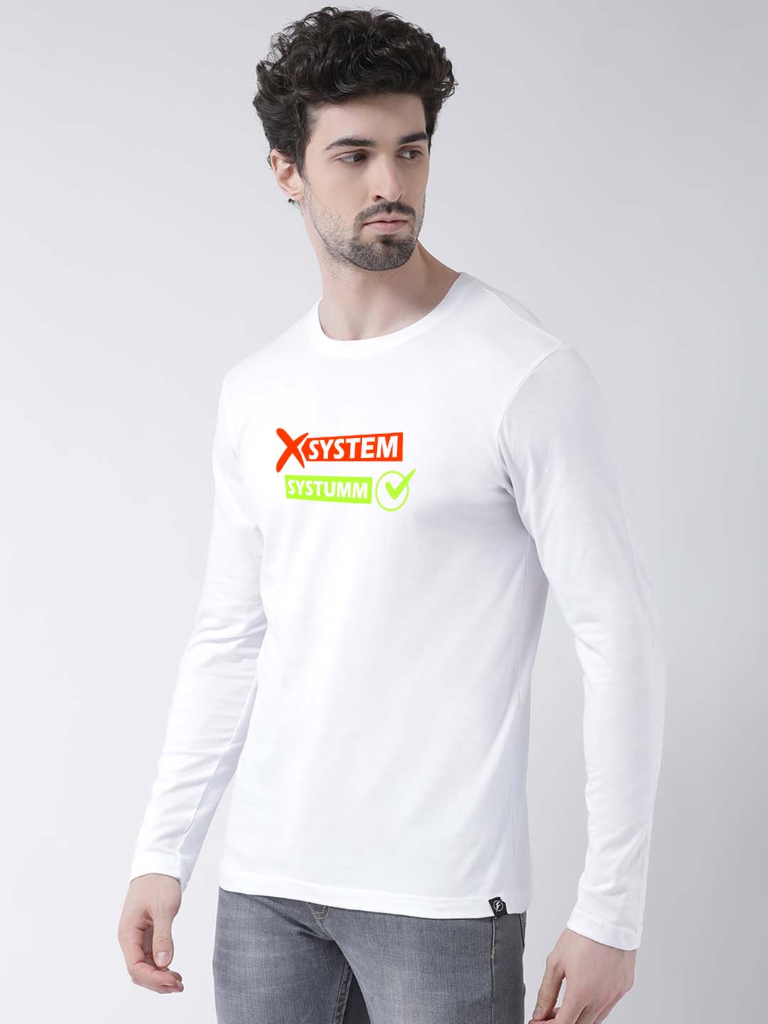 Men Systumm Printed Full Sleeve T-shirt - Friskers