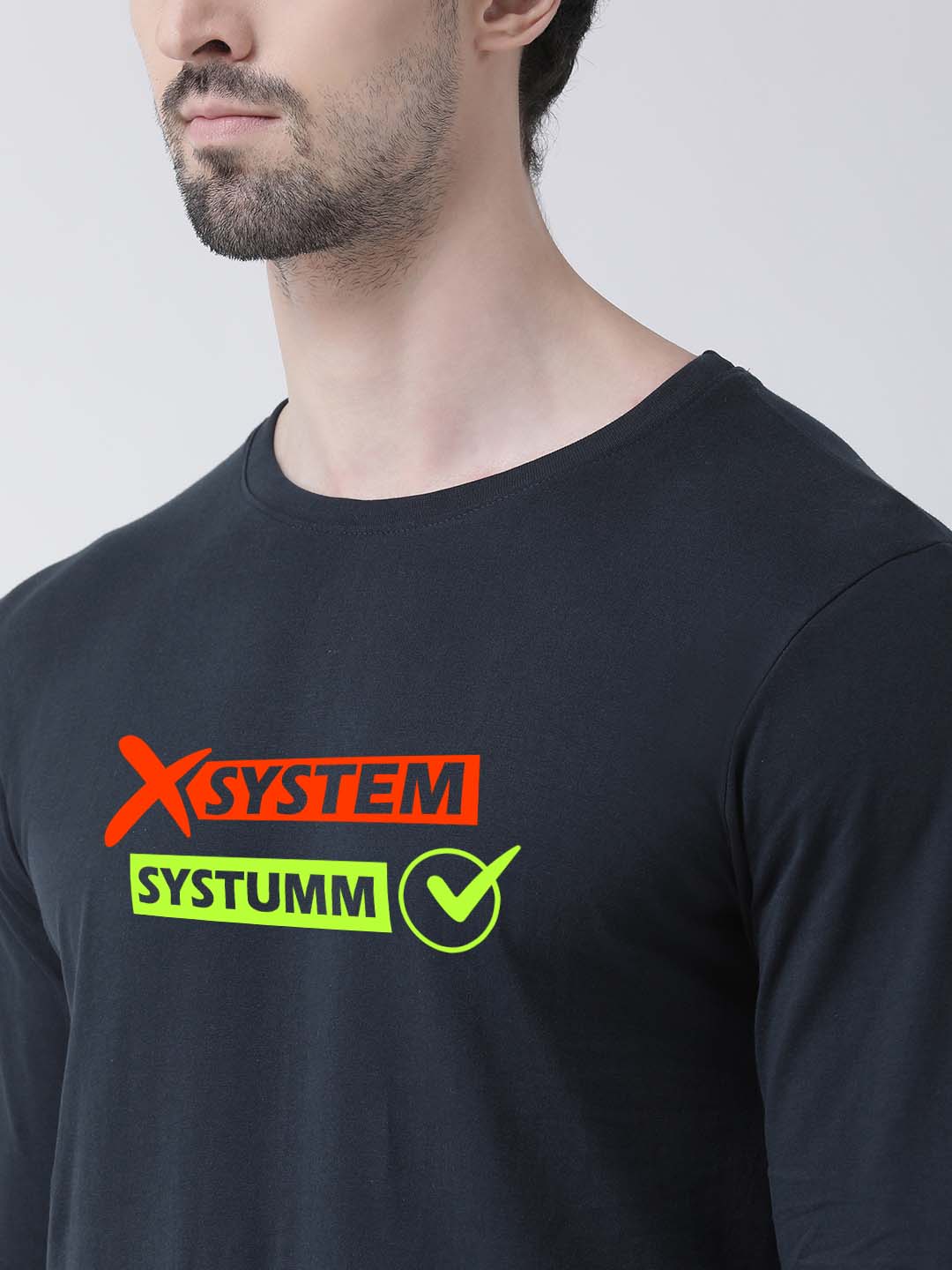 Men Systumm Printed Full Sleeve T-shirt - Friskers