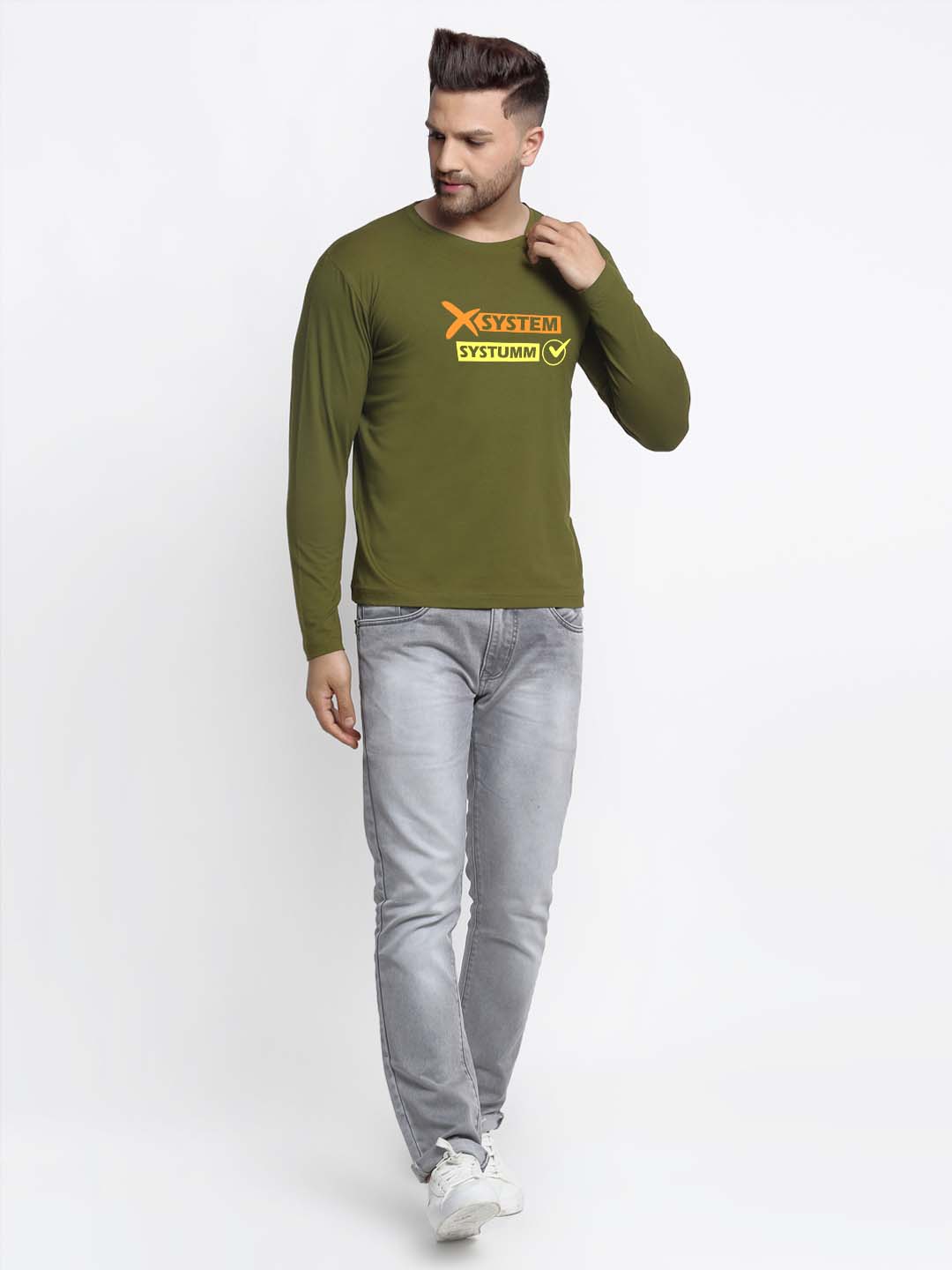 Men Systumm Printed Full Sleeve T-shirt - Friskers