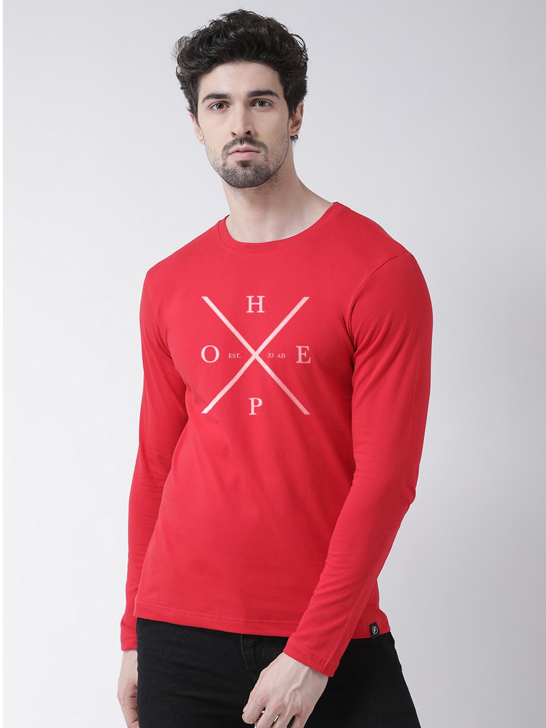 Men Hope Printed Full Sleeve T-shirt - Friskers