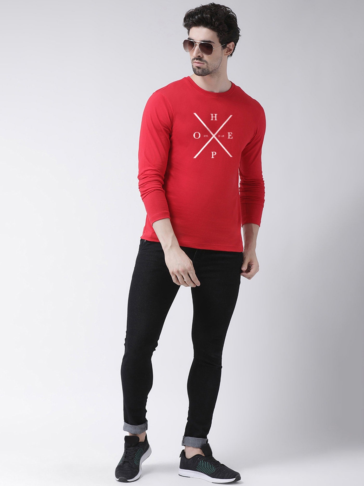Men Hope Printed Full Sleeve T-shirt - Friskers