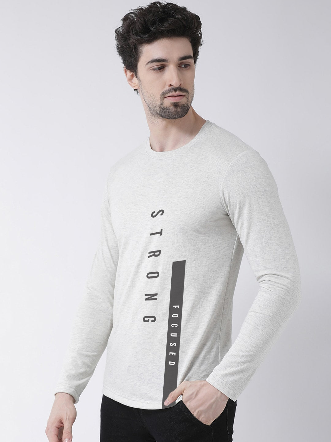 Men Strong Printed Full Sleeve Tshirt - Friskers
