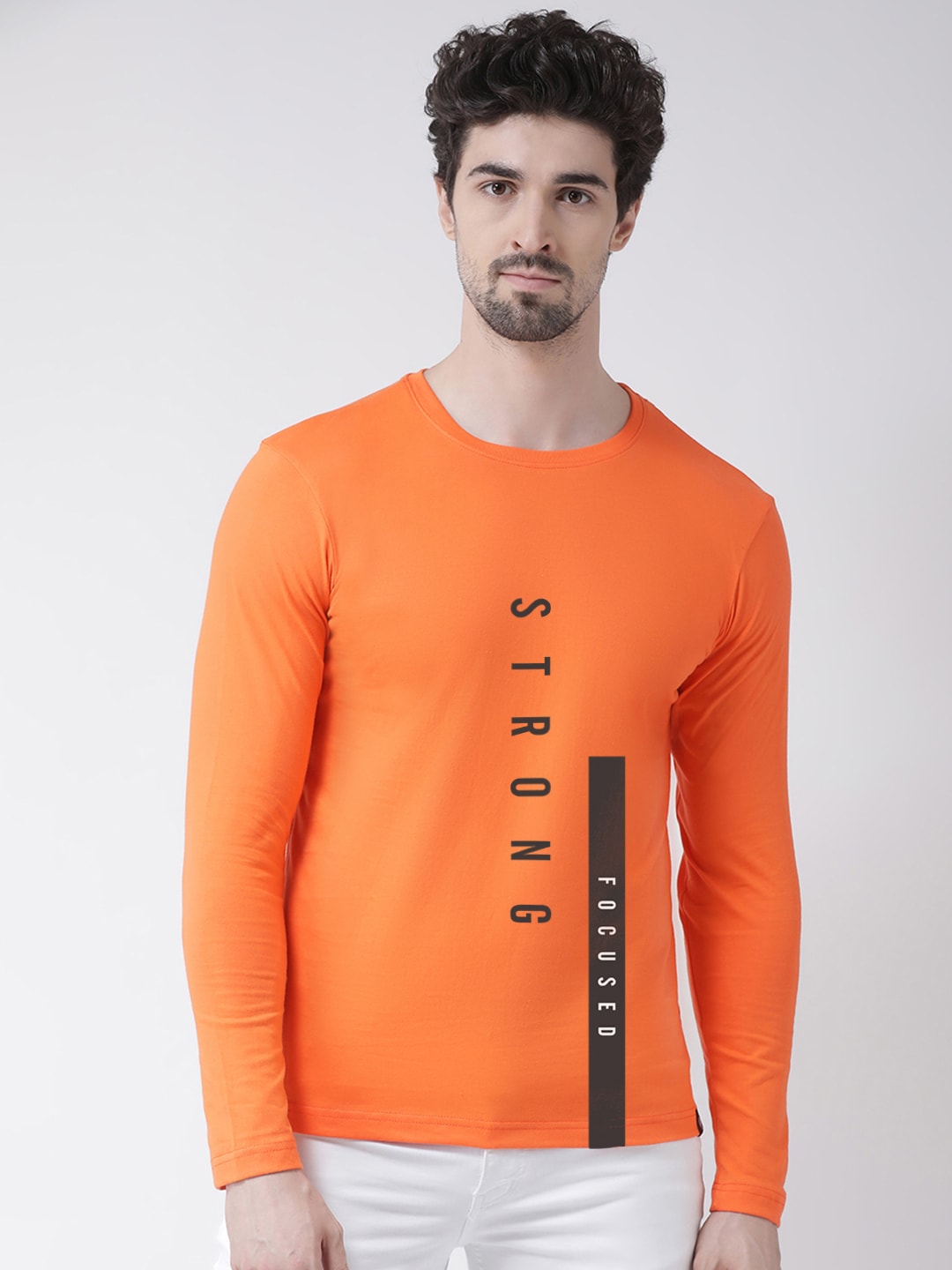 Men Strong Printed Full Sleeve Tshirt - Friskers