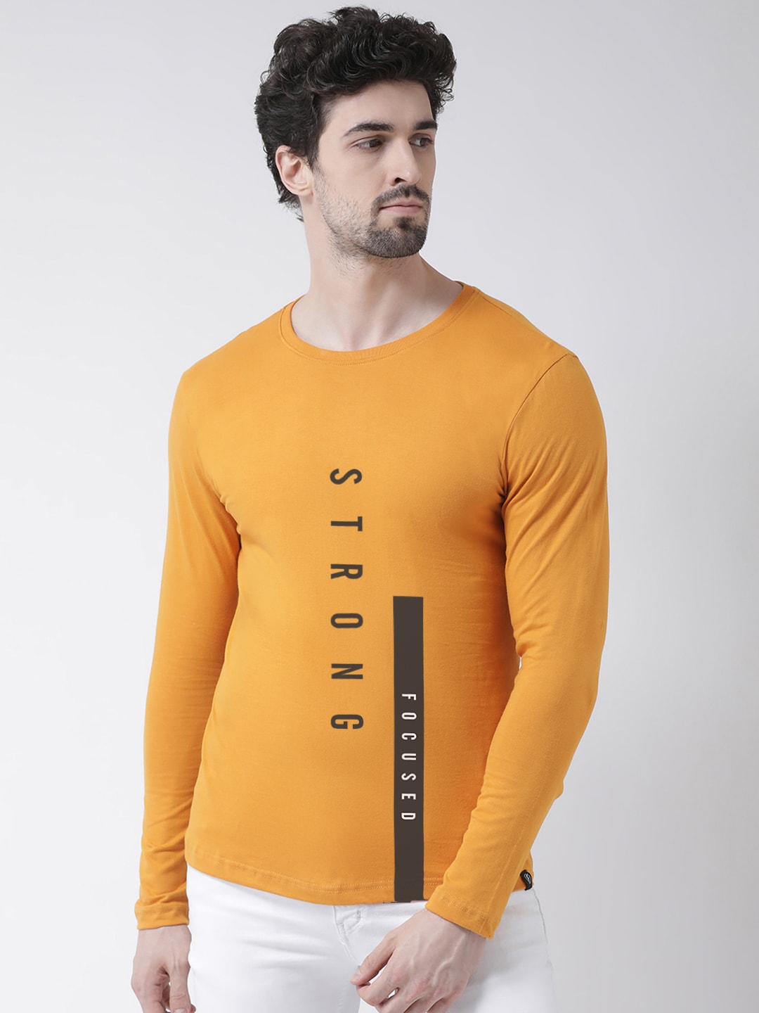 Men Strong Printed Full Sleeve Tshirt - Friskers