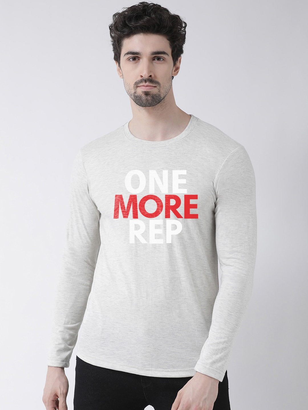 Men One More Rep Printed Full Sleeve T-Shirt - Friskers