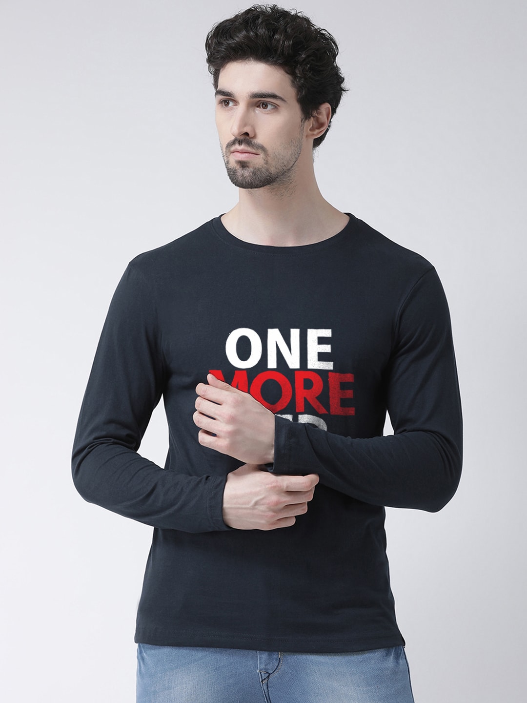 Men One More Rep Printed Full Sleeve T-Shirt - Friskers