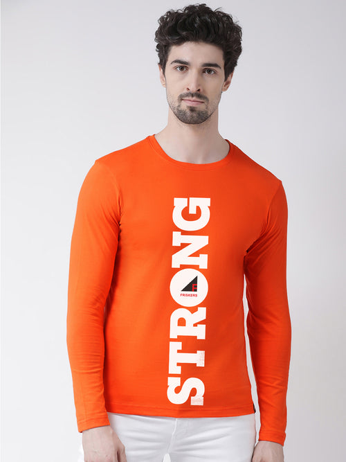 Men Strong Vertical Printed Full Sleeve T-Shirt