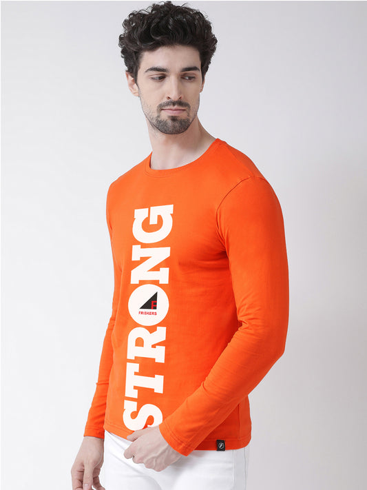 Men Strong Vertical Printed Full Sleeve T-Shirt - Friskers