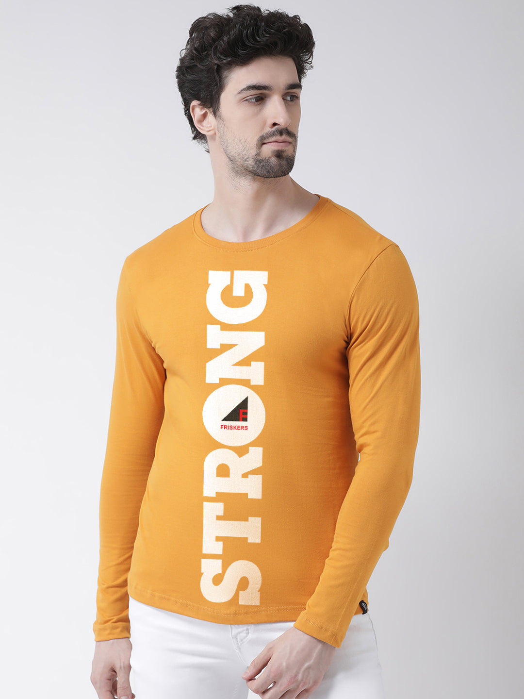 Men Strong Vertical Printed Full Sleeve T-Shirt - Friskers