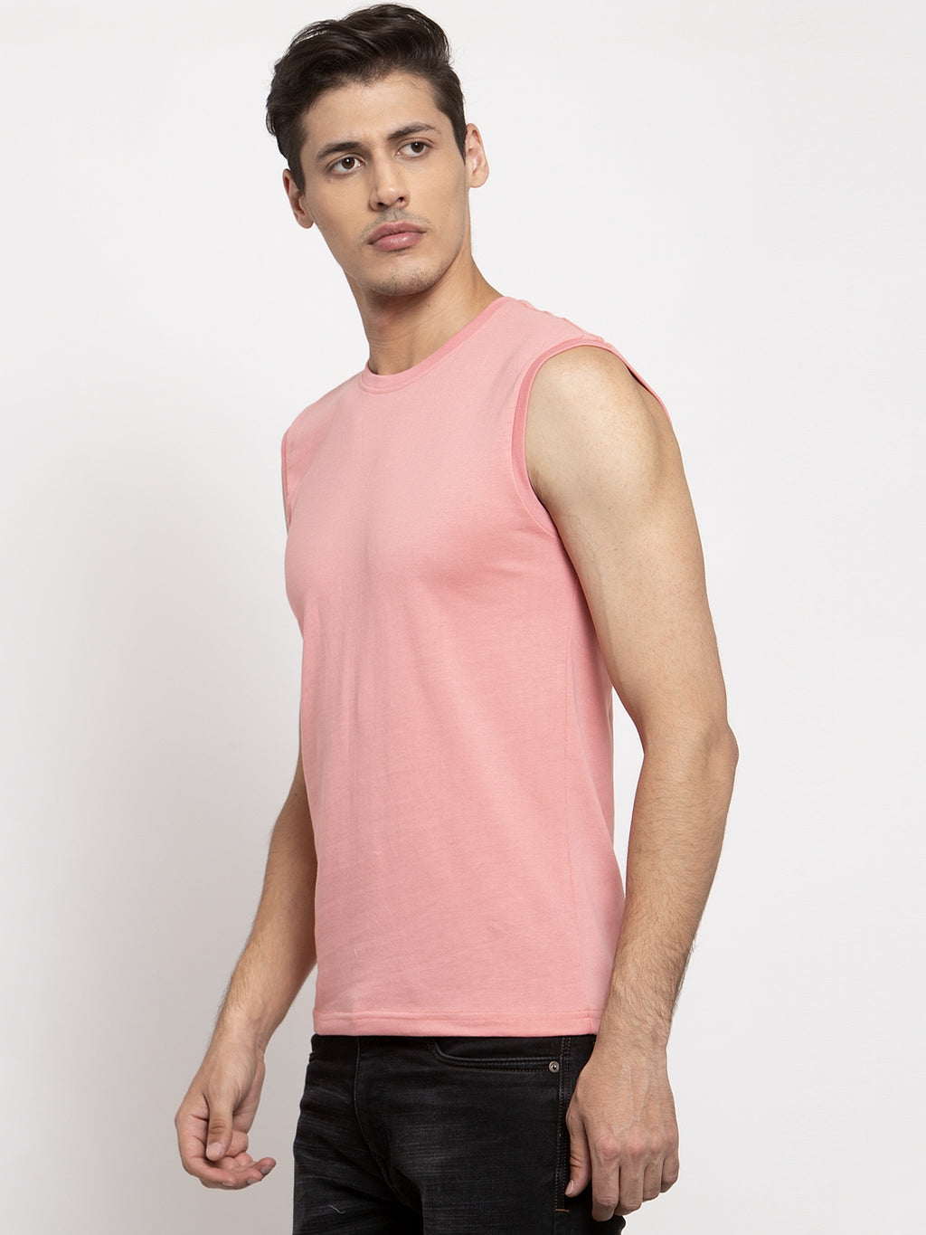 Friskers Solid Men Round Neck Sleeveless T-Shirt - Friskers